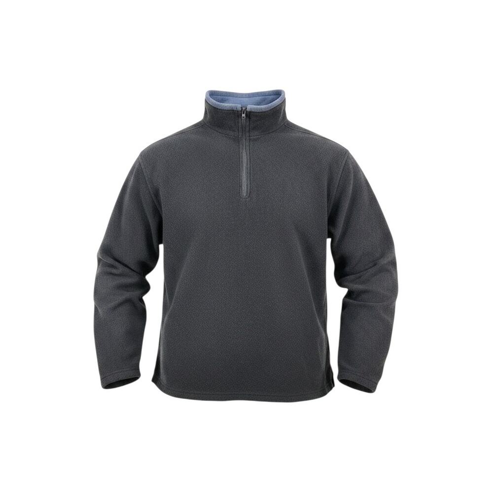 Joe Boxer Mens Large Black Quarter Zip Pullover Long Sleeve Fleece Sweater
